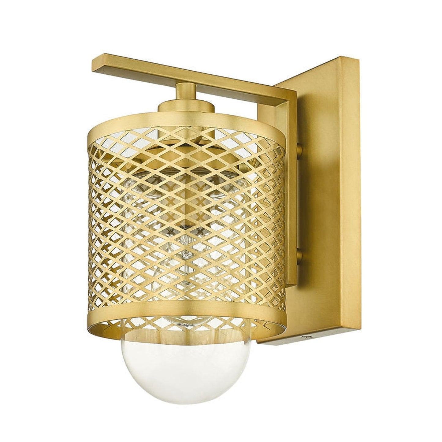 Z-Lite Kipton 6" 1-Light Rubbed Brass Wall Sconce With Clear Glass Shade