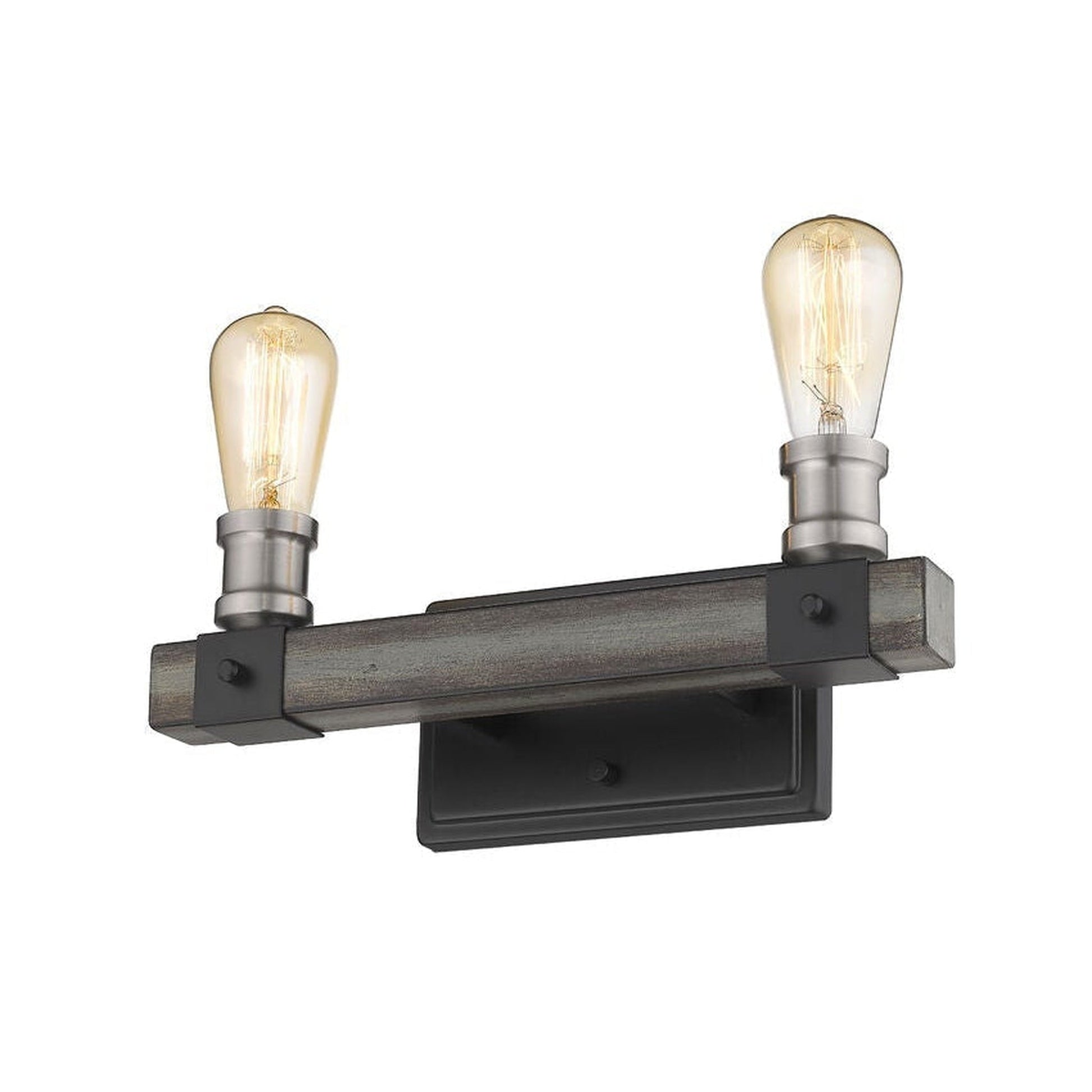 Z-Lite Kirkland 14" 2-Light Ashen Barnboard Vanity Light