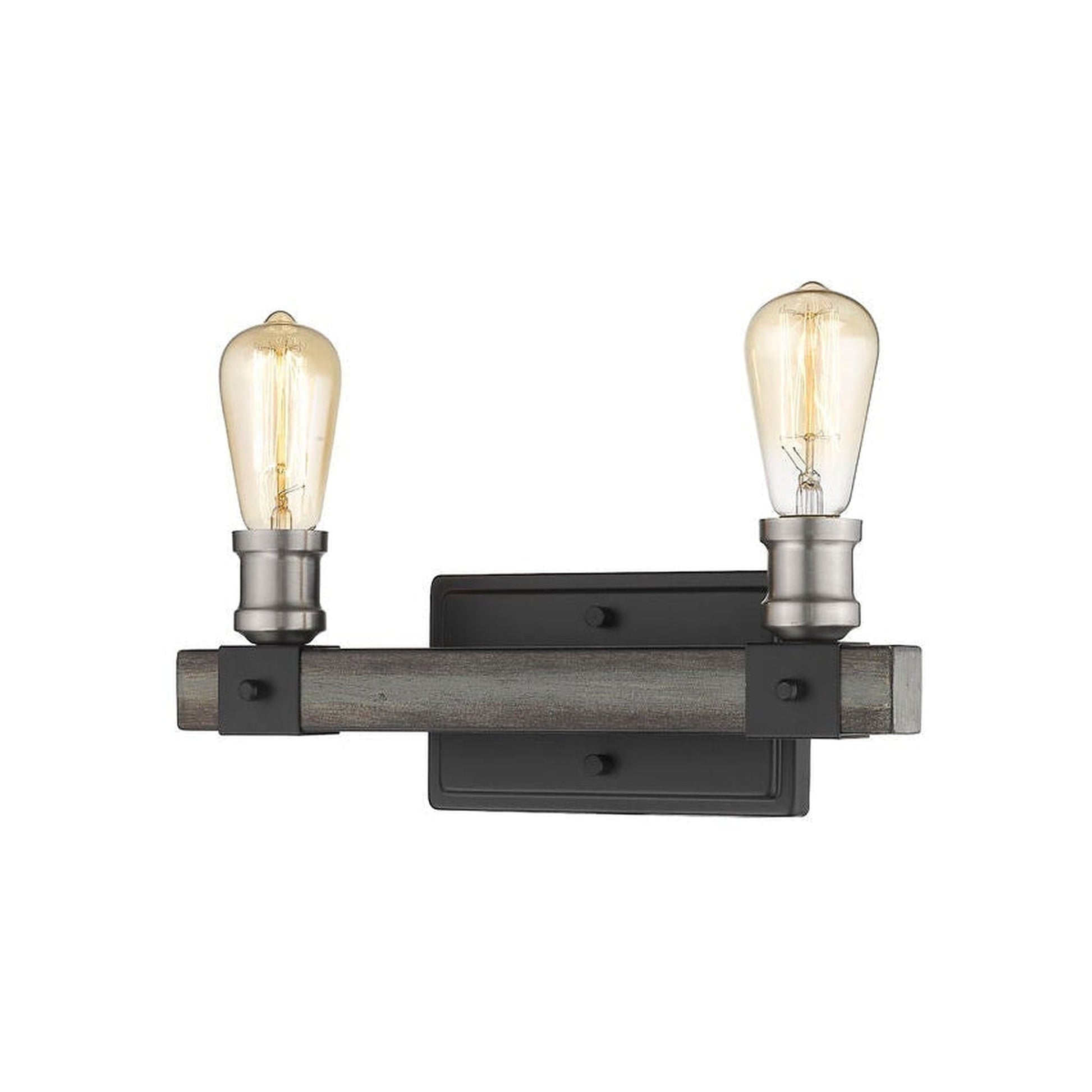 Z-Lite Kirkland 14" 2-Light Ashen Barnboard Vanity Light