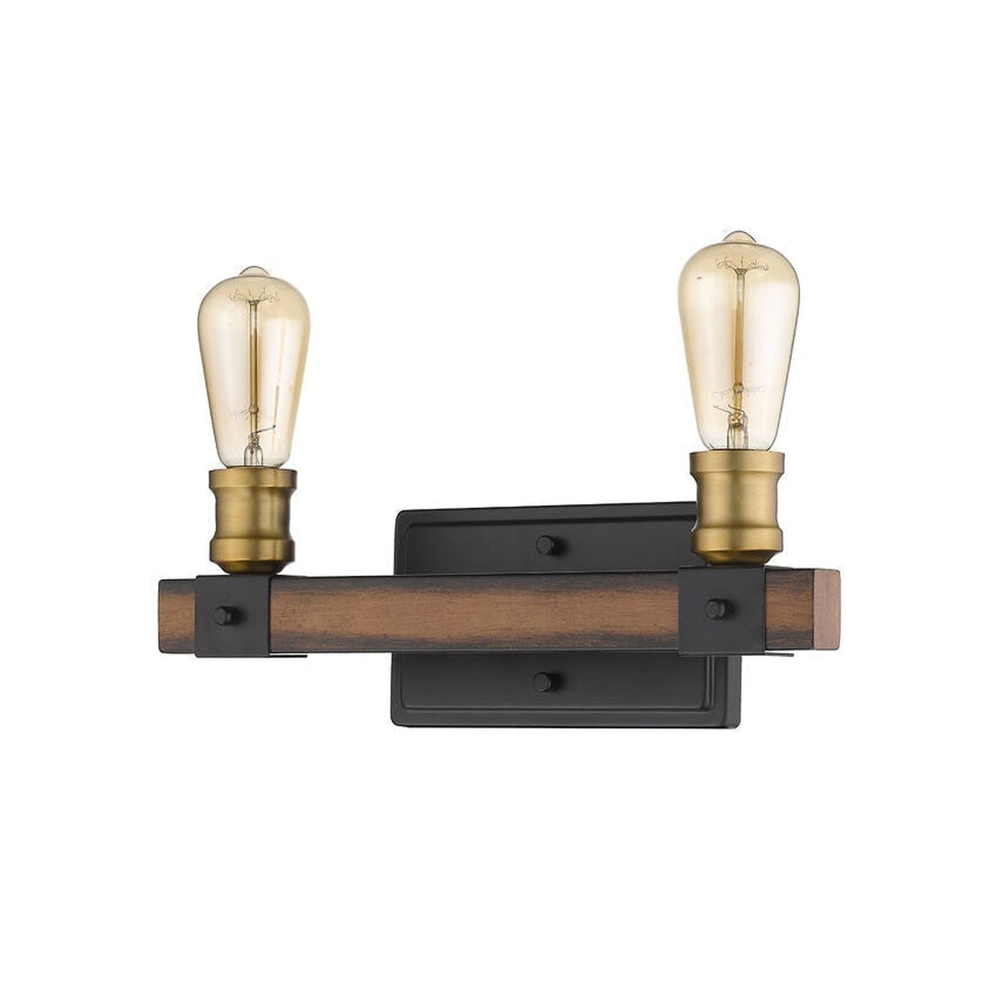 Z-Lite Kirkland 14" 2-Light Rustic Mahogany Vanity Light