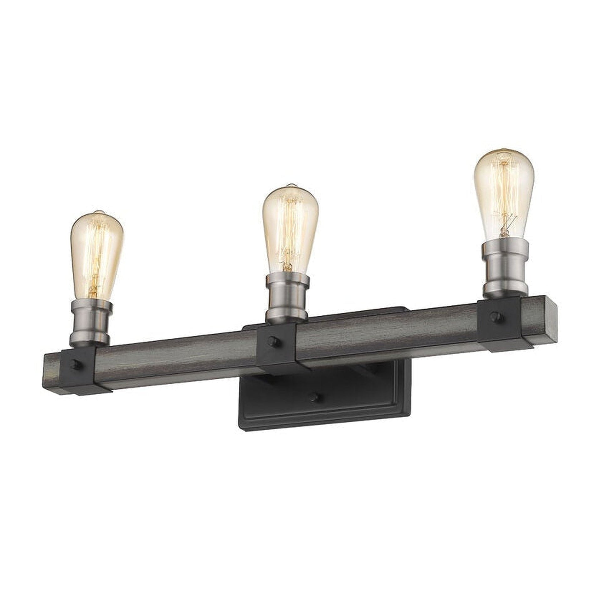 Z-Lite Kirkland 22" 3-Light Ashen Barnboard Vanity Light