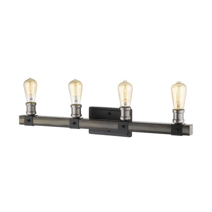 Z-Lite Kirkland 30" 4-Light Ashen Barnboard Vanity Light