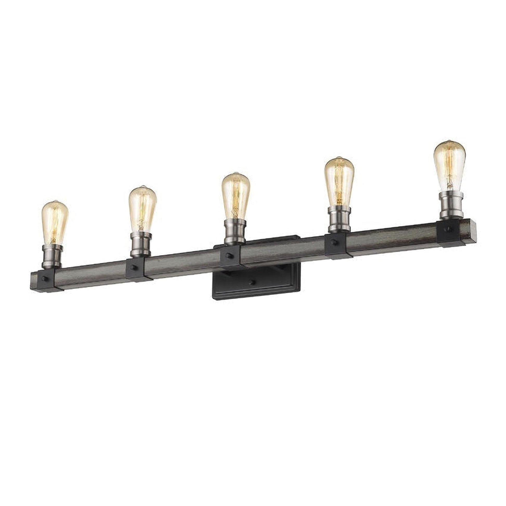 Z-Lite Kirkland 38" 5-Light Ashen Barnboard Vanity Light