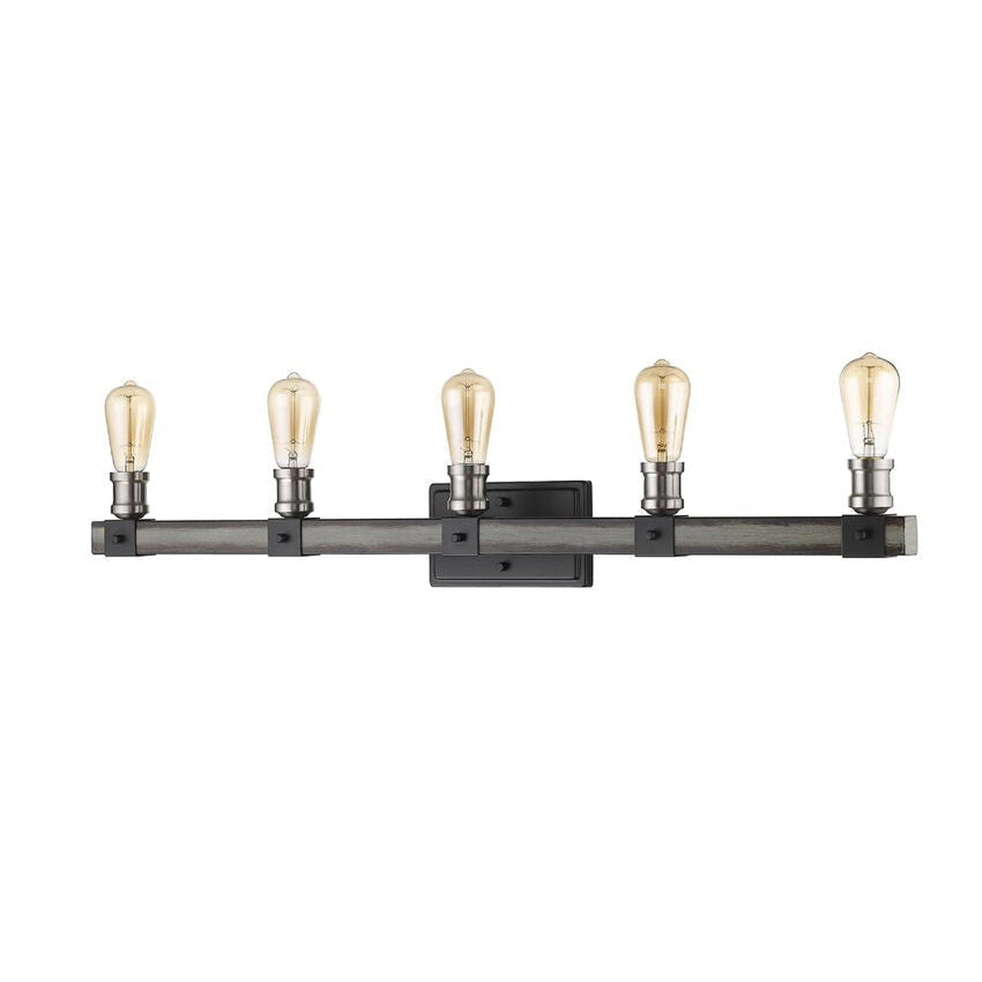 Z-Lite Kirkland 38" 5-Light Ashen Barnboard Vanity Light