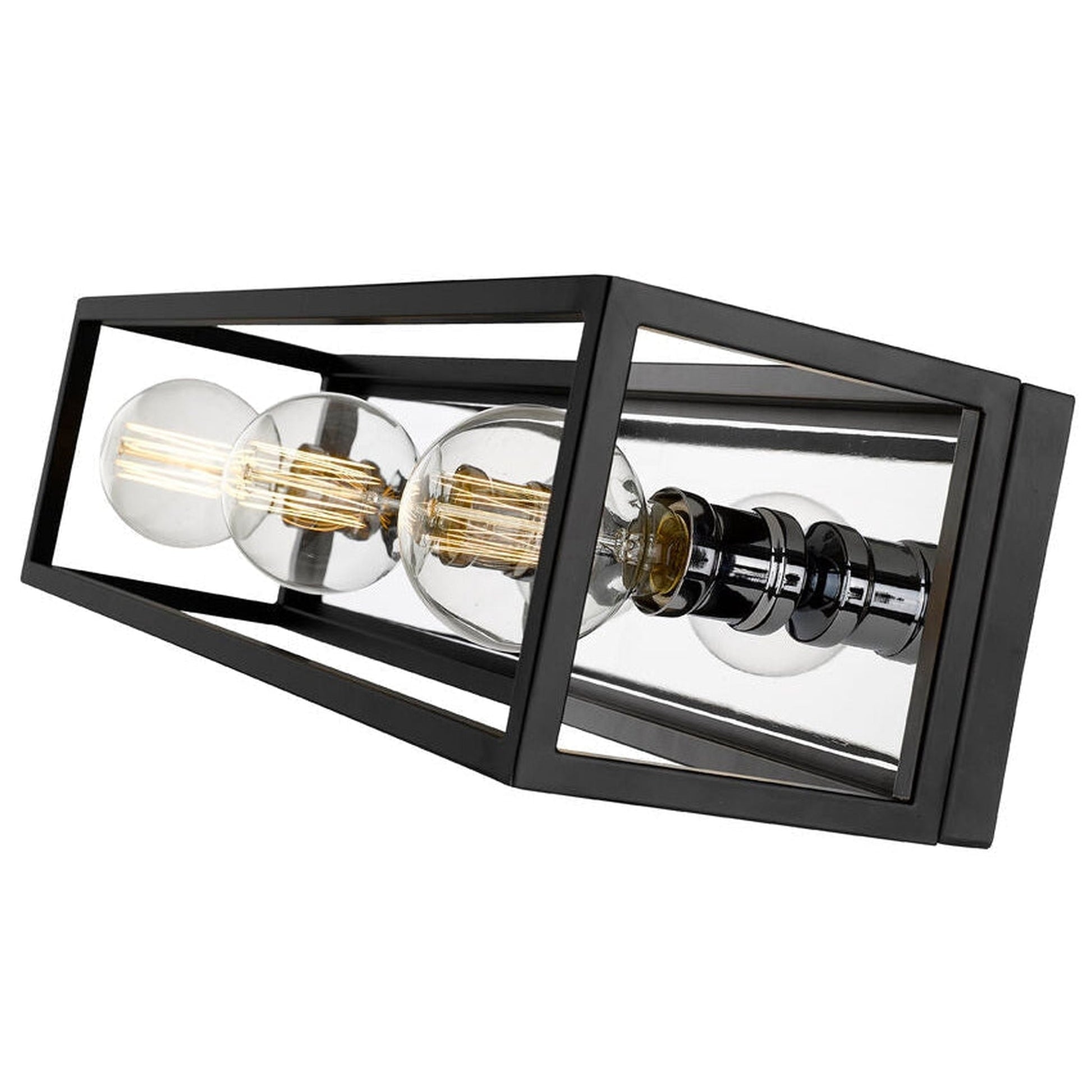 Z-Lite Kube 24" 3-Light Matte Black and Chrome Vanity Light