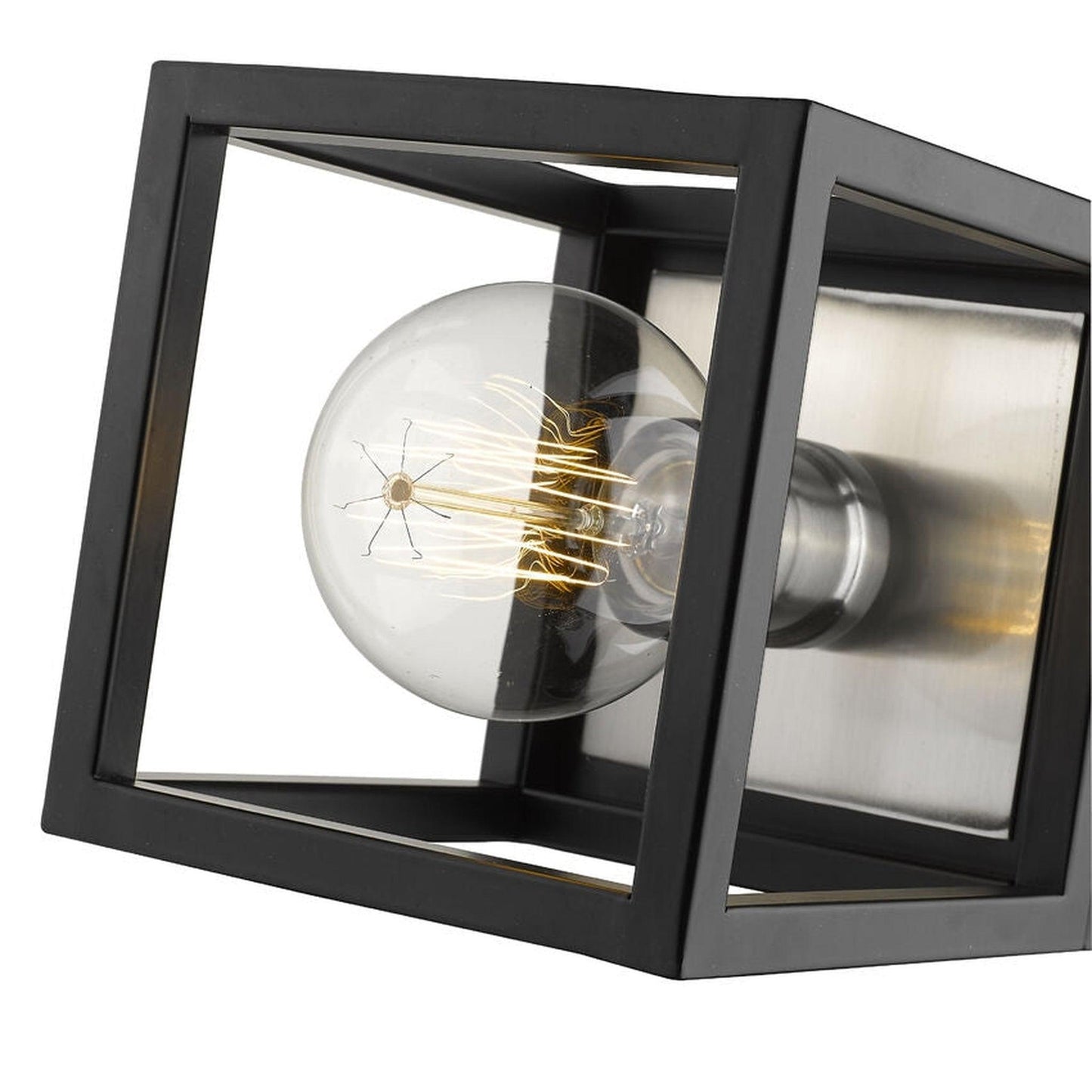 Z-Lite Kube 6" 1-Light Matte Black and Brushed Nickel Wall Sconce