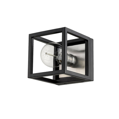 Z-Lite Kube 6" 1-Light Matte Black and Brushed Nickel Wall Sconce