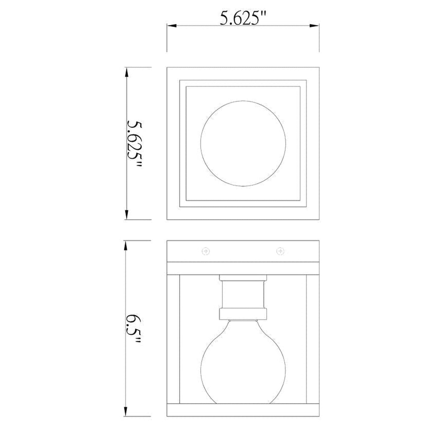 Z-Lite Kube 6" 1-Light Matte Black and Brushed Nickel Wall Sconce