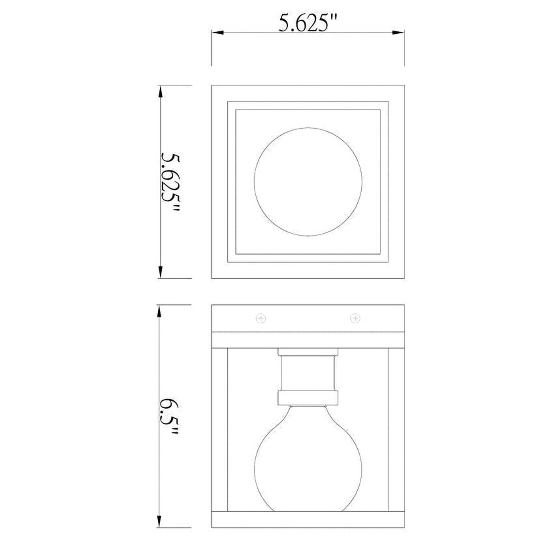 Z-Lite Kube 6" 1-Light Matte Black and Brushed Nickel Wall Sconce