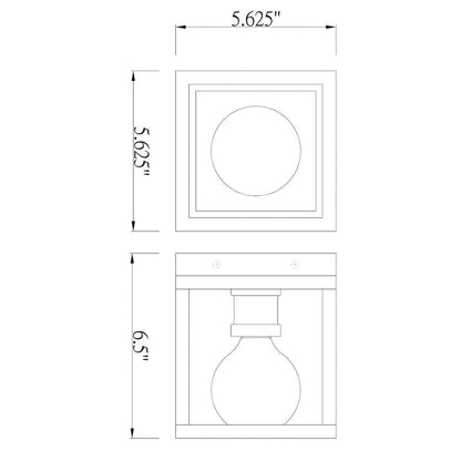 Z-Lite Kube 6" 1-Light Matte Black and Brushed Nickel Wall Sconce