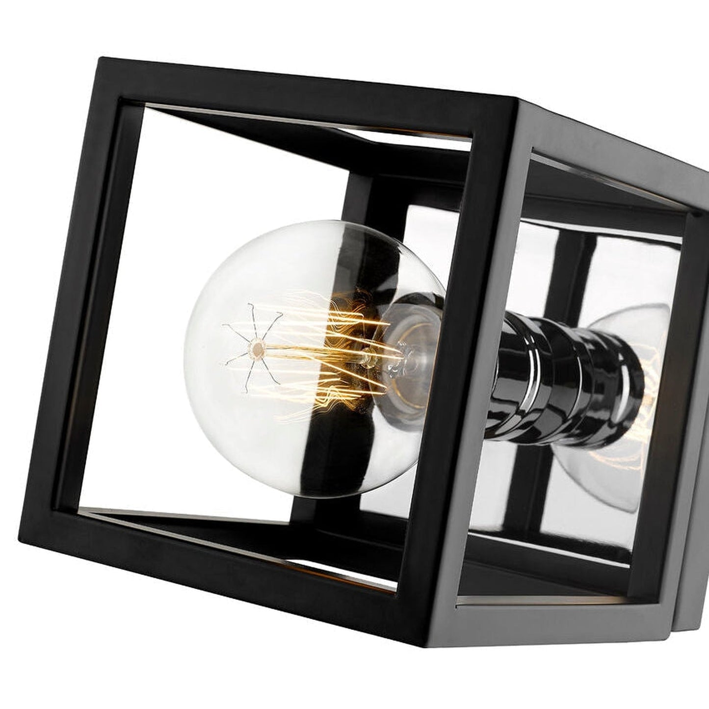 Z-Lite Kube 6" 1-Light Matte Black and Chrome Wall Sconce