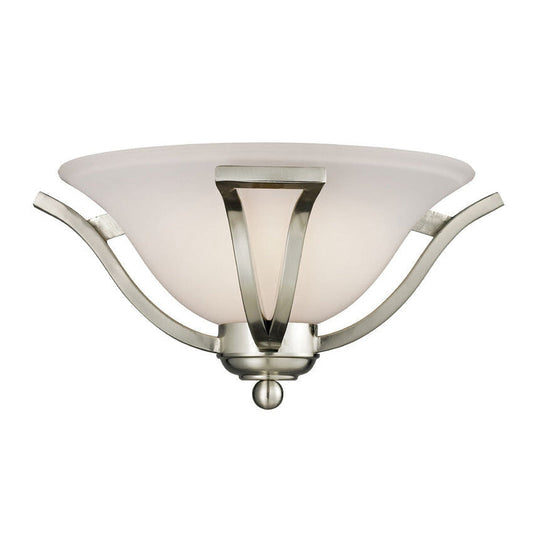 Z-Lite Lagoon 15" 1-Light Brushed Nickel Wall Sconce With Matte Opal Glass Shade
