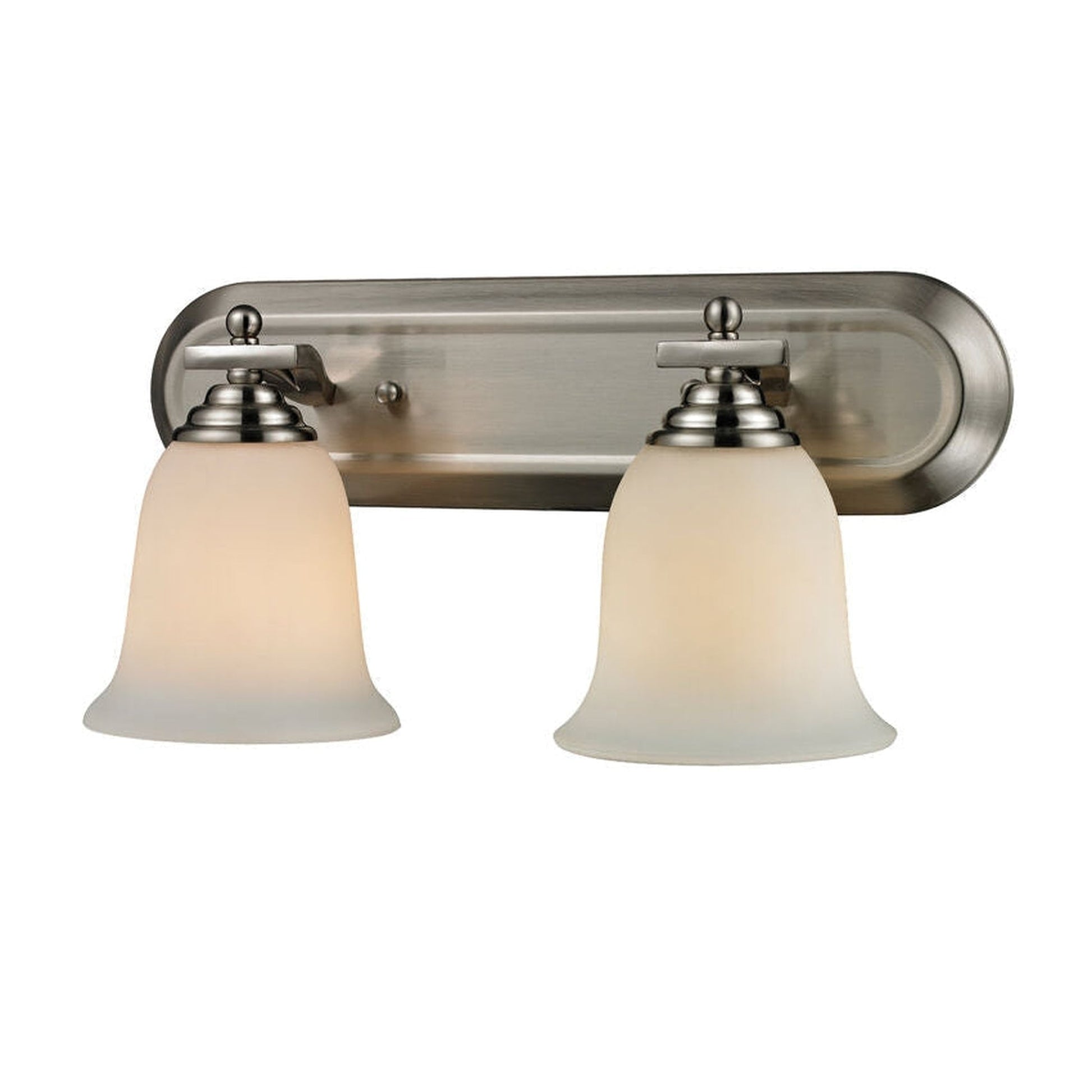 Z-Lite Lagoon 18" 2-Light Brushed Nickel Vanity Light With Matte Opal Glass Shade