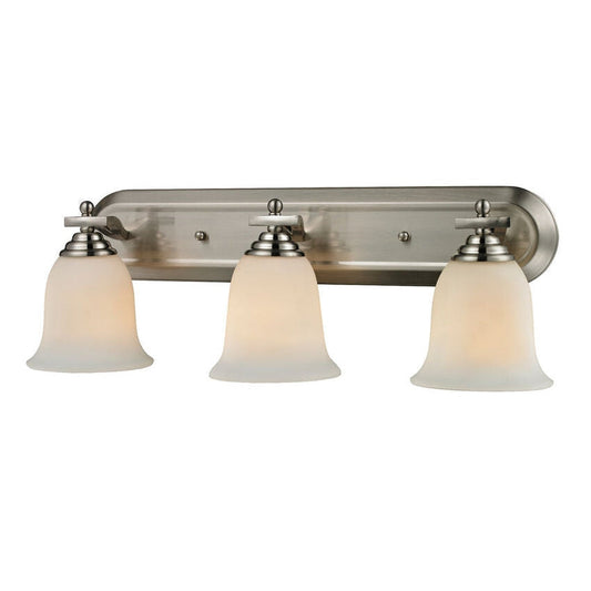 Z-Lite Lagoon 24" 3-Light Brushed Nickel Vanity Light With Matte Opal Glass Shade