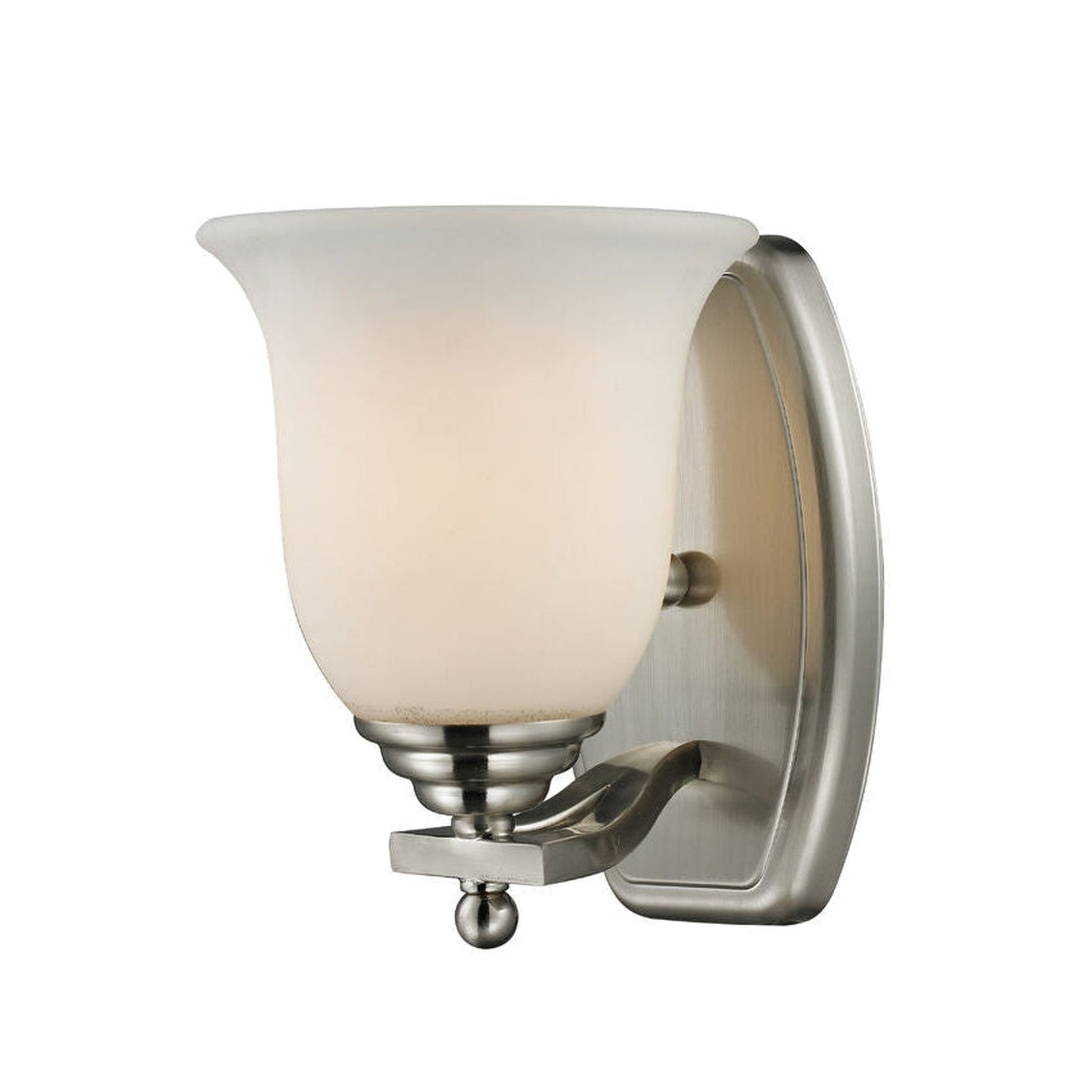 Z-Lite Lagoon 6" 1-Light Brushed Nickel Vanity Light With Matte Opal Glass Shade