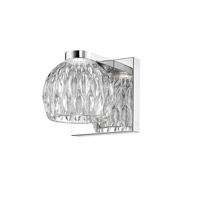 Z-Lite Laurentian 5" 1-Light LED Chrome Wall Sconce With Clear Glass Shade
