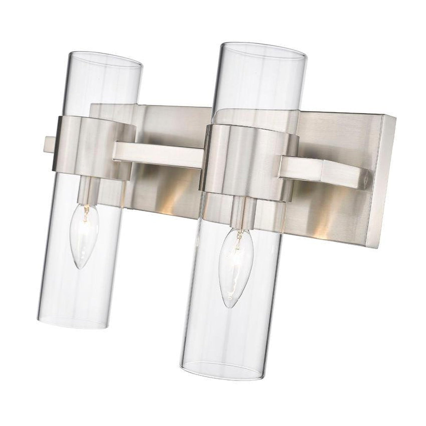 Z-Lite Lawson 17" 2-Light Brushed Nickel Vanity Light With Clear Glass Shade