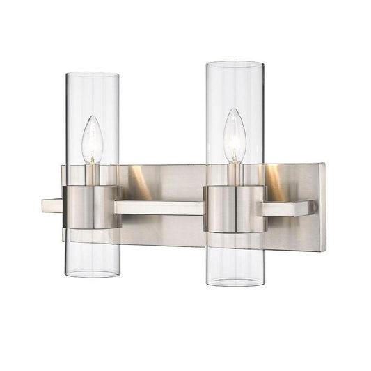 Z-Lite Lawson 17" 2-Light Brushed Nickel Vanity Light With Clear Glass Shade