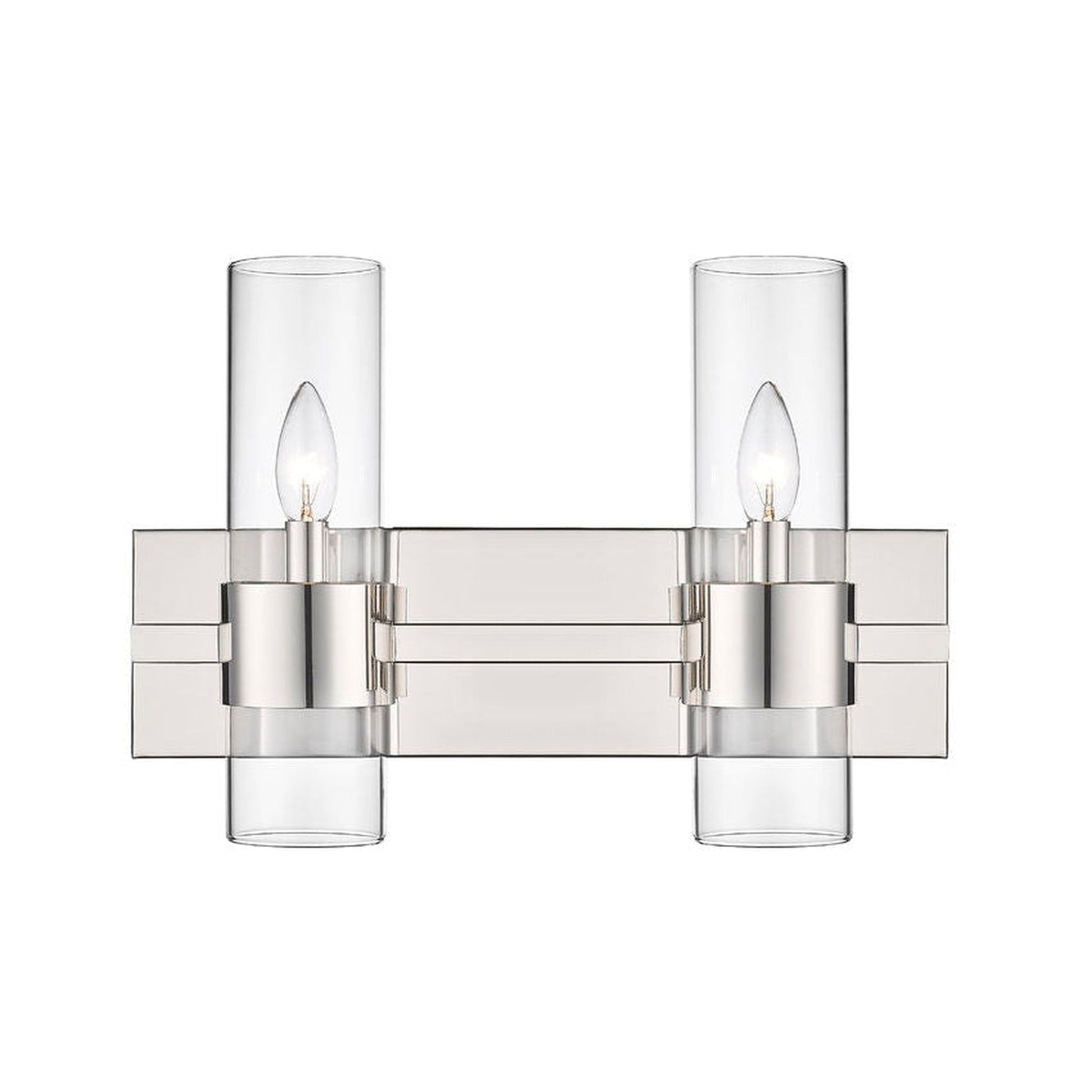 Z-Lite Lawson 17" 2-Light Polished Nickel Vanity Light With Clear Glass Shade