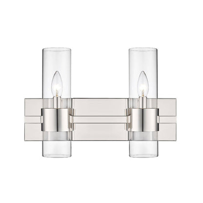 Z-Lite Lawson 17" 2-Light Polished Nickel Vanity Light With Clear Glass Shade