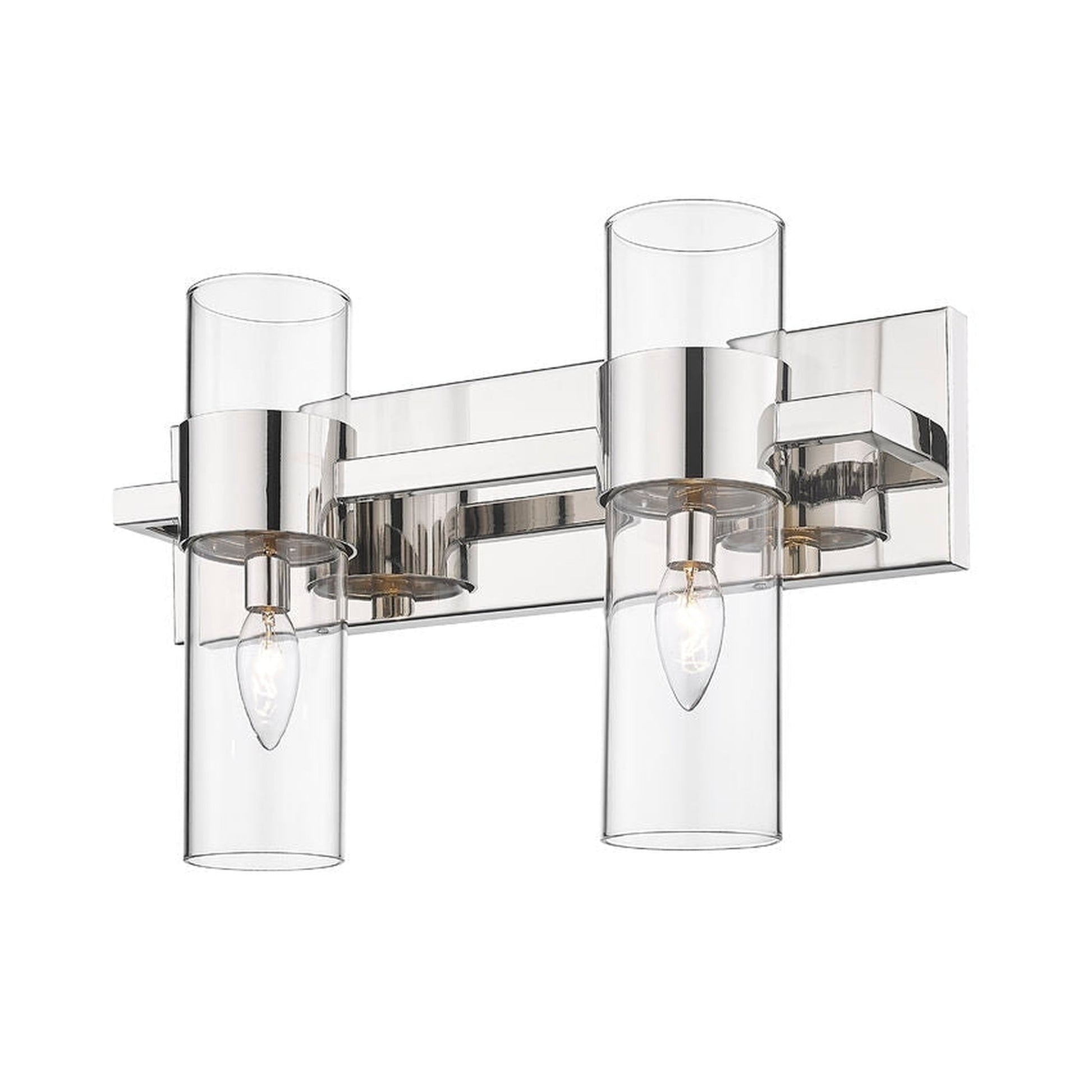 Z-Lite Lawson 17" 2-Light Polished Nickel Vanity Light With Clear Glass Shade