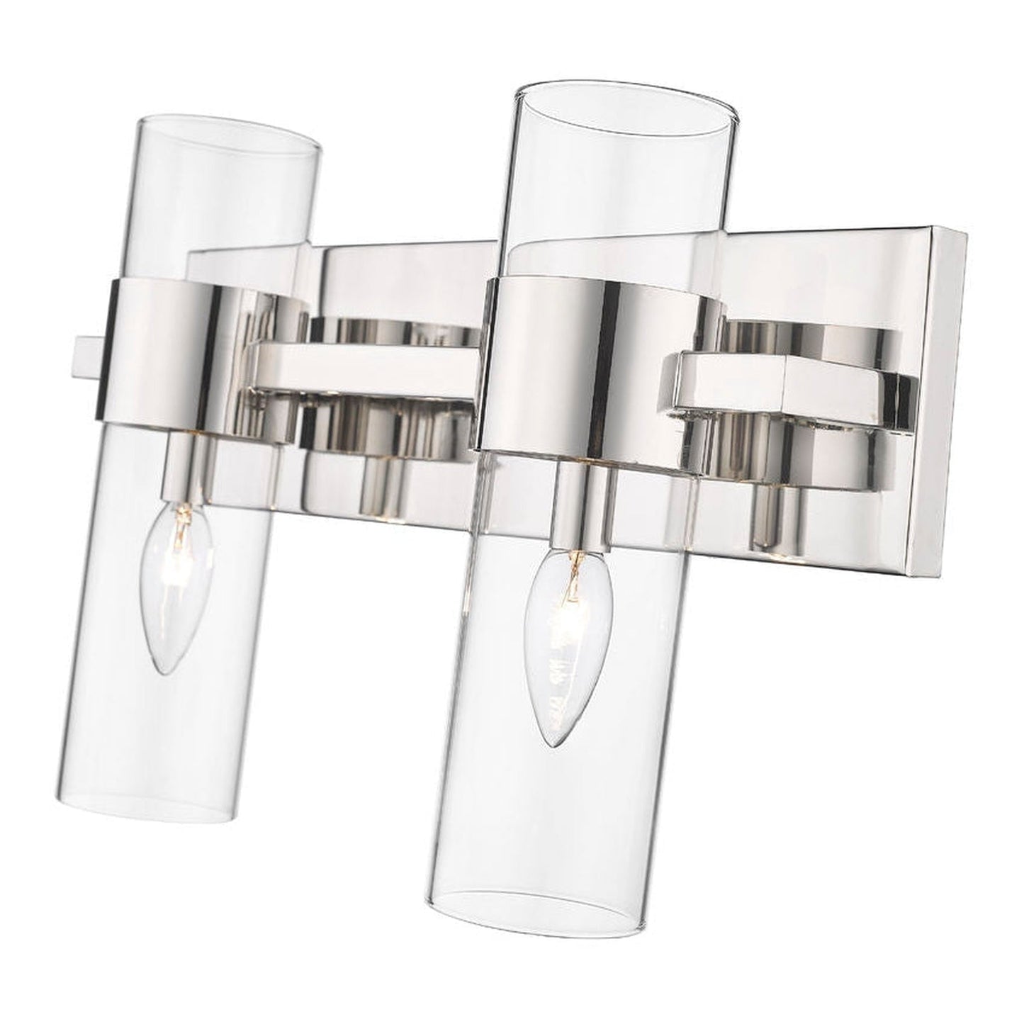 Z-Lite Lawson 17" 2-Light Polished Nickel Vanity Light With Clear Glass Shade