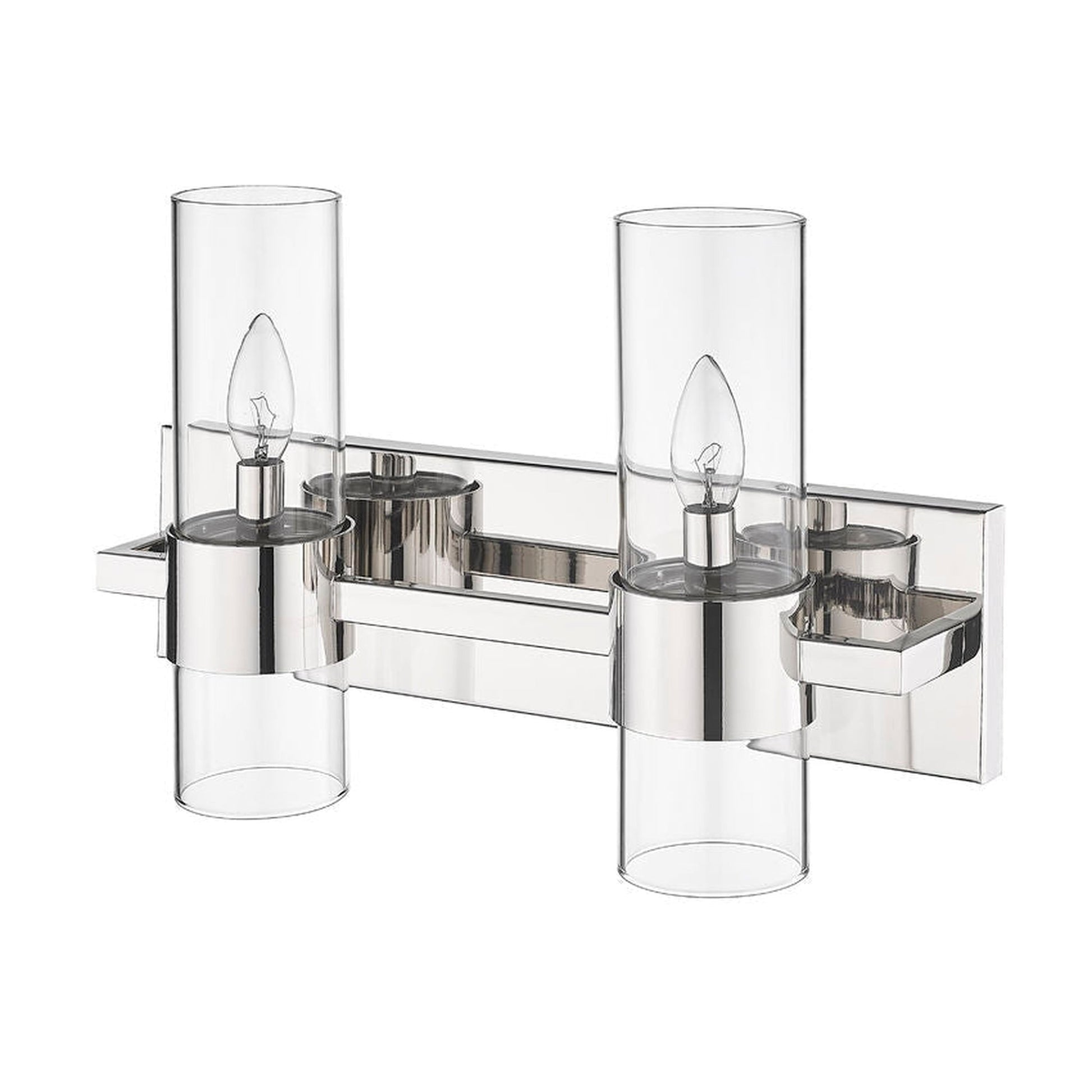 Z-Lite Lawson 17" 2-Light Polished Nickel Vanity Light With Clear Glass Shade