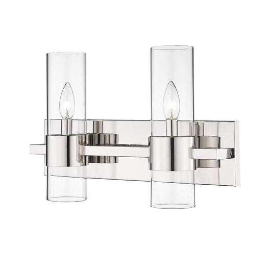 Z-Lite Lawson 17" 2-Light Polished Nickel Vanity Light With Clear Glass Shade