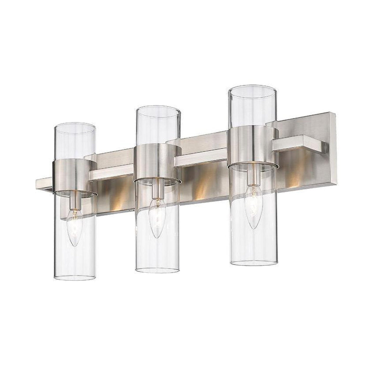 Z-Lite Lawson 25" 3-Light Brushed Nickel Vanity Light With Clear Glass Shade