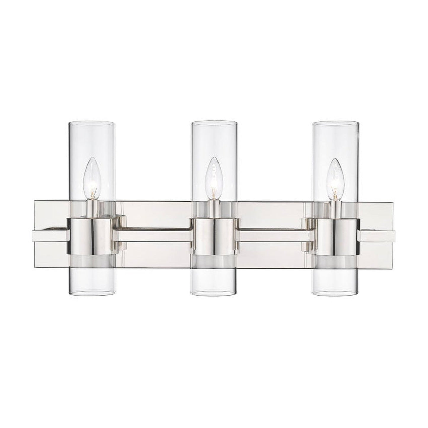 Z-Lite Lawson 25" 3-Light Polished Nickel Vanity Light With Clear Glass Shade