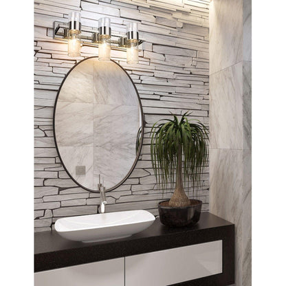 Z-Lite Lawson 25" 3-Light Polished Nickel Vanity Light With Clear Glass Shade