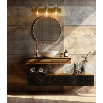 Z-Lite Lawson 25" 3-Light Rubbed Brass Vanity Light With Clear Glass Shade