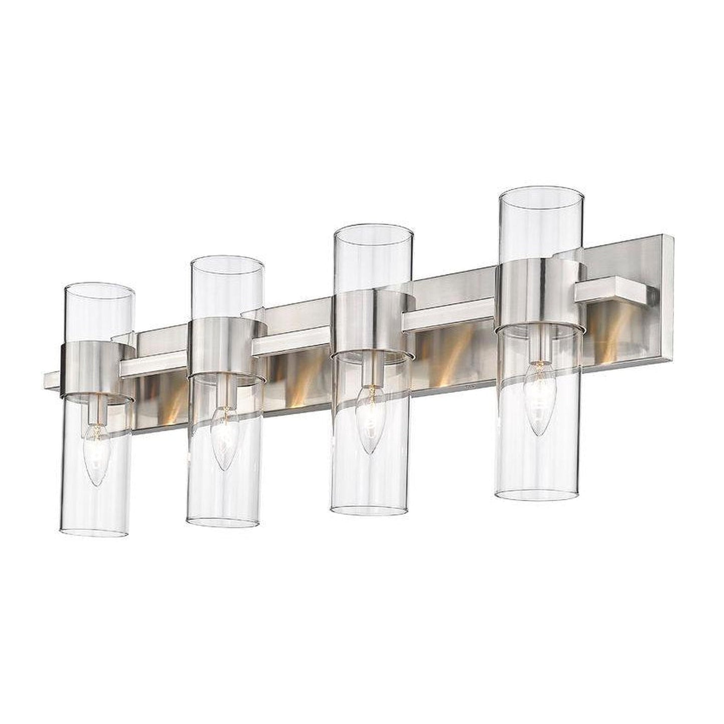 Z-Lite Lawson 32" 4-Light Brushed Nickel Vanity Light With Clear Glass Shade