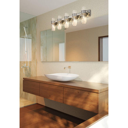 Z-Lite Lawson 38" 5-Light Brushed Nickel Vanity Light With Clear Glass Shade