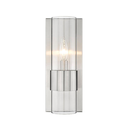 Z-Lite Lawson 5" 1-Light Brushed Nickel Wall Sconce With Clear Glass Shade