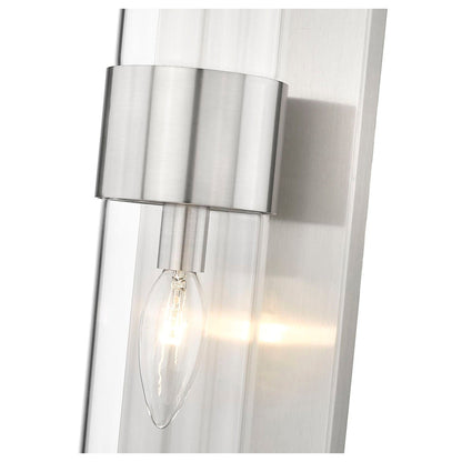 Z-Lite Lawson 5" 1-Light Brushed Nickel Wall Sconce With Clear Glass Shade