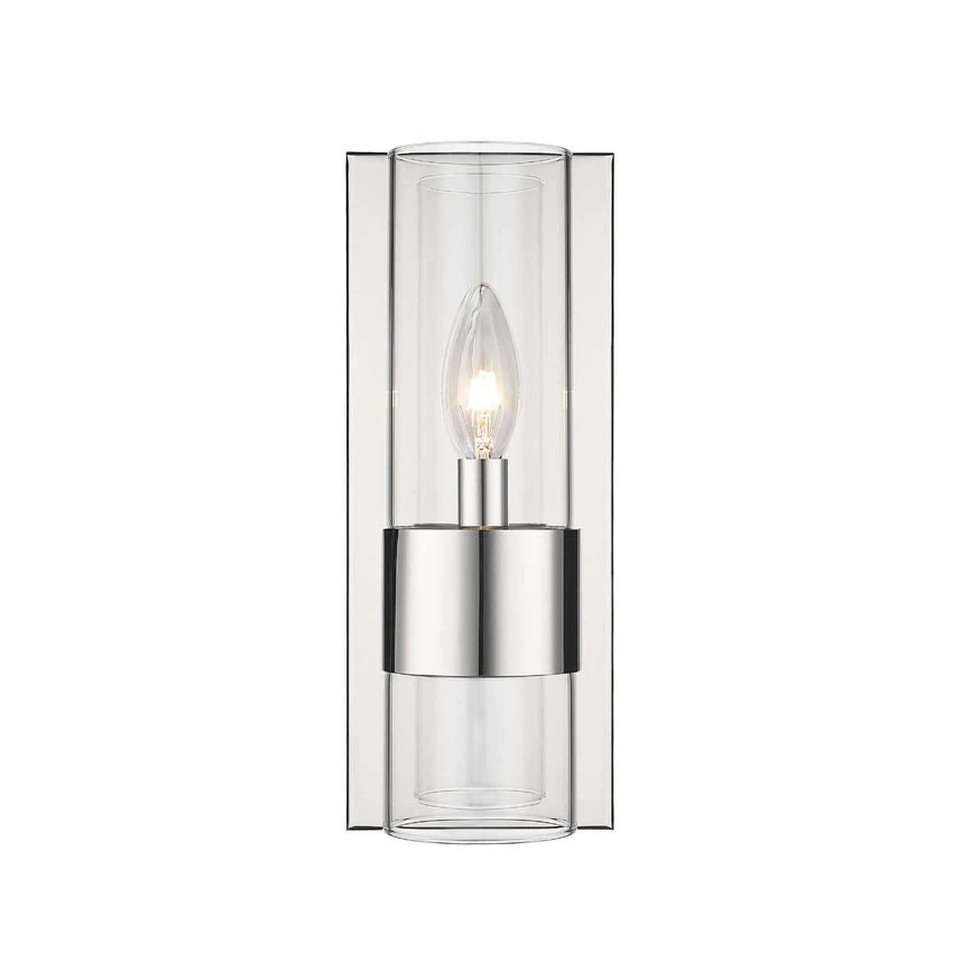 Z-Lite Lawson 5" 1-Light Polished Nickel Wall Sconce With Clear Glass Shade