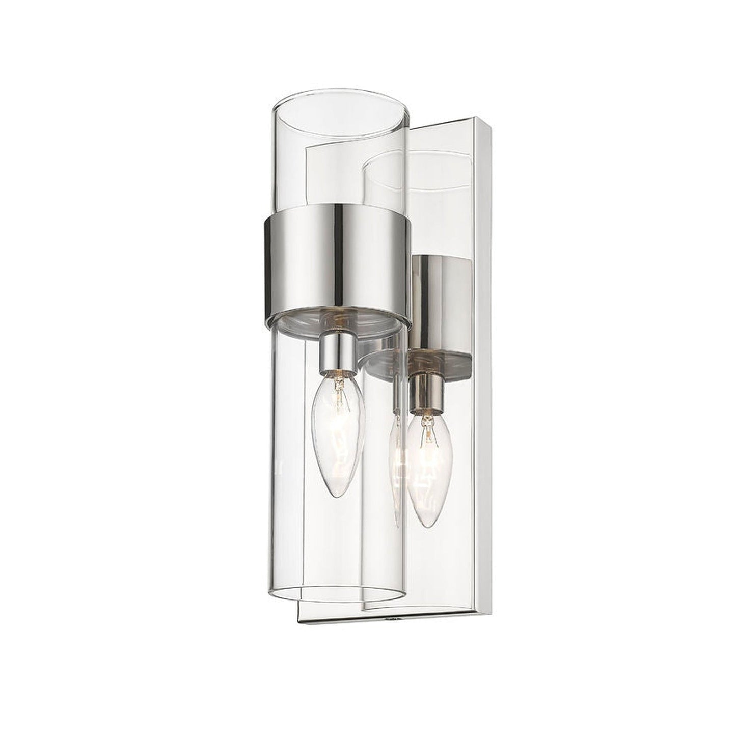 Z-Lite Lawson 5" 1-Light Polished Nickel Wall Sconce With Clear Glass Shade