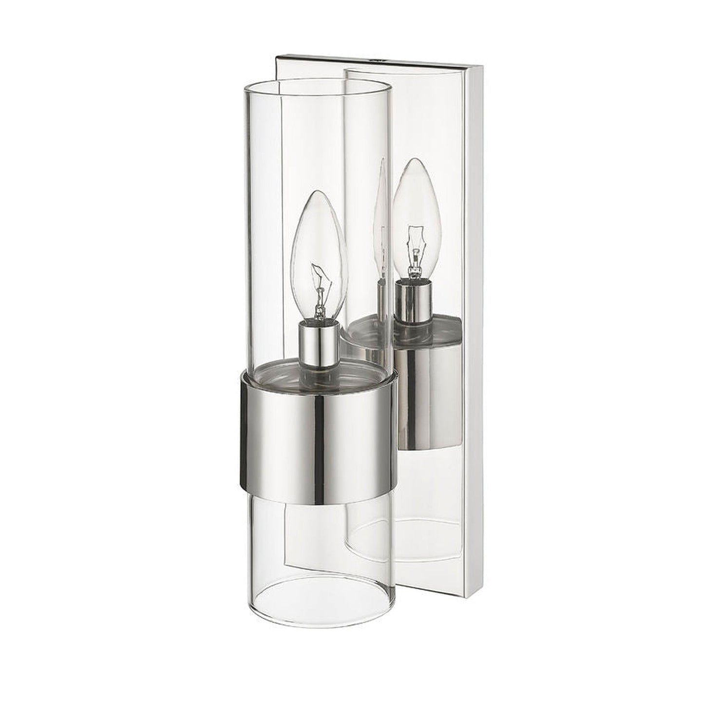 Z-Lite Lawson 5" 1-Light Polished Nickel Wall Sconce With Clear Glass Shade