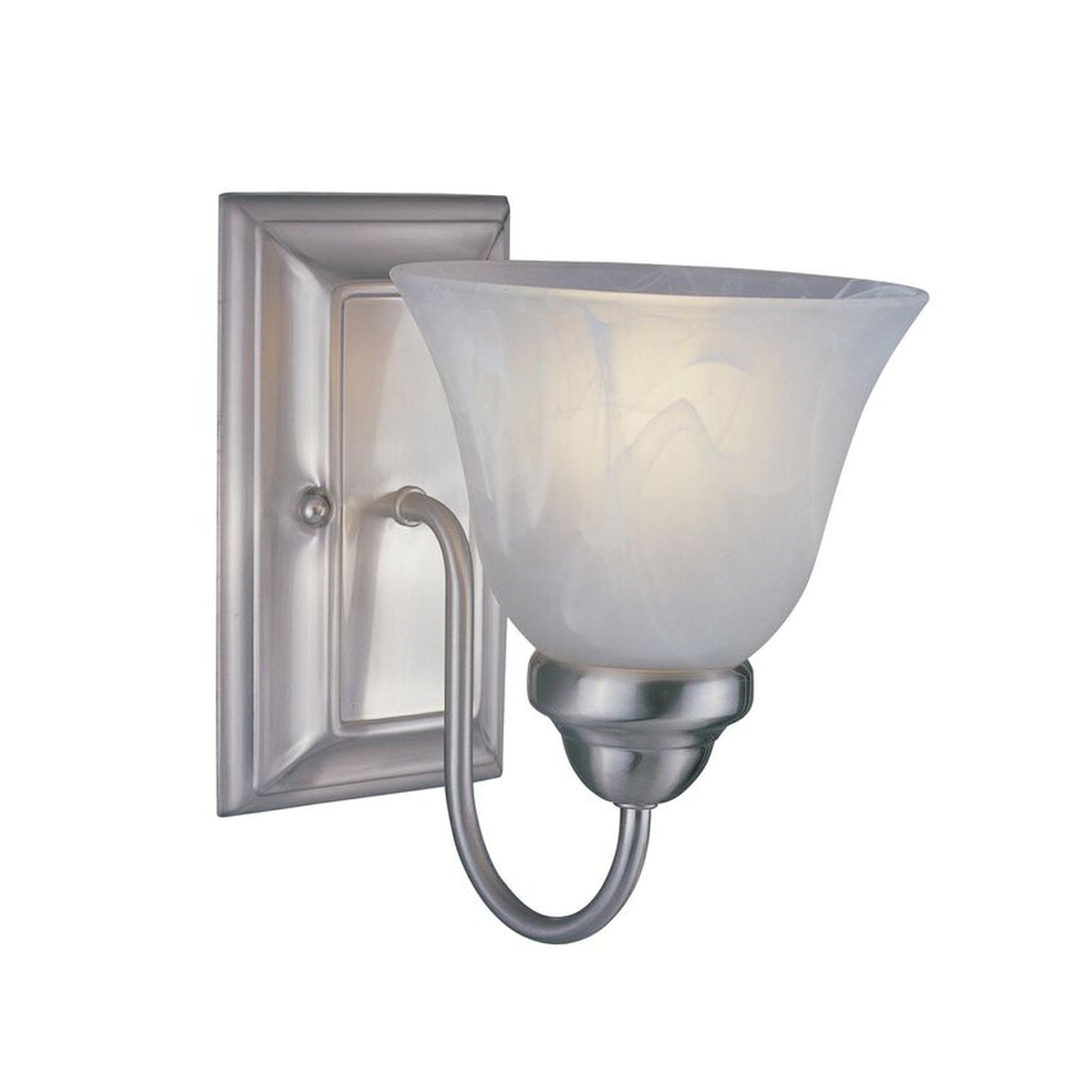 Z-Lite Lexington 7" 1-Light Brushed Nickel Wall Sconce With White Swirl Glass Shade