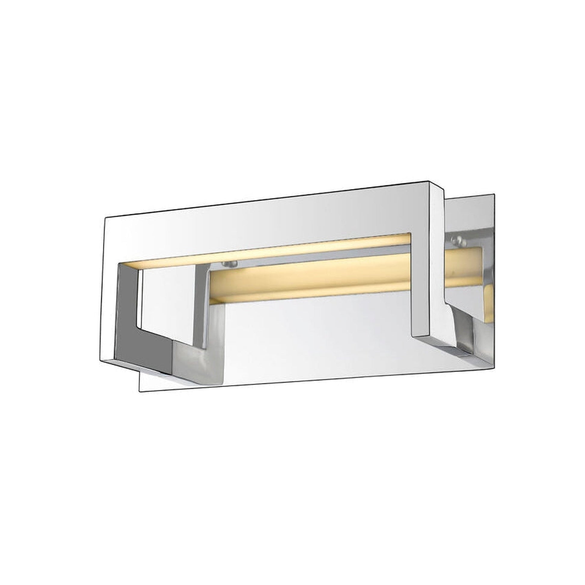 Z-Lite Linc 12" 1-Light LED Chrome Wall Sconce With Frosted Acrylic Shade