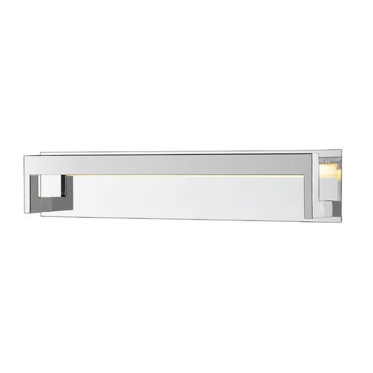Z-Lite Linc 26" 1-Light LED Chrome Vanity Light With Frosted Acrylic Shade