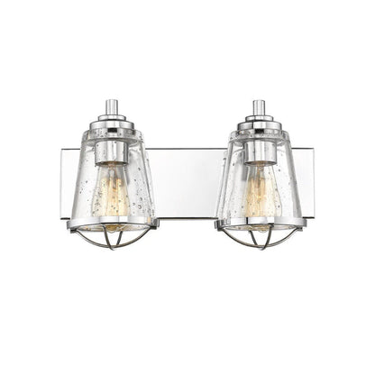 Z-Lite Mariner 16" 2-Light Chrome Vanity Light With Clear Seedy Glass Shade