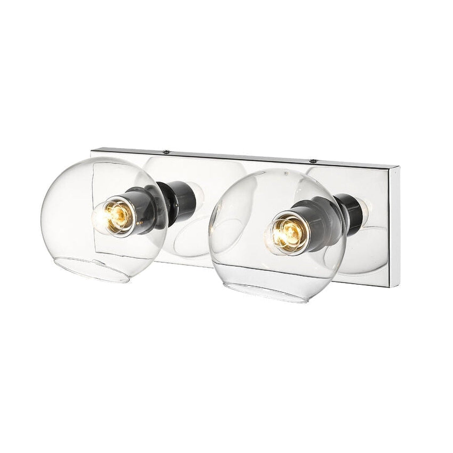 Z-Lite Marquee 16" 2-Light Chrome Wall Sconce With Clear Glass Shade