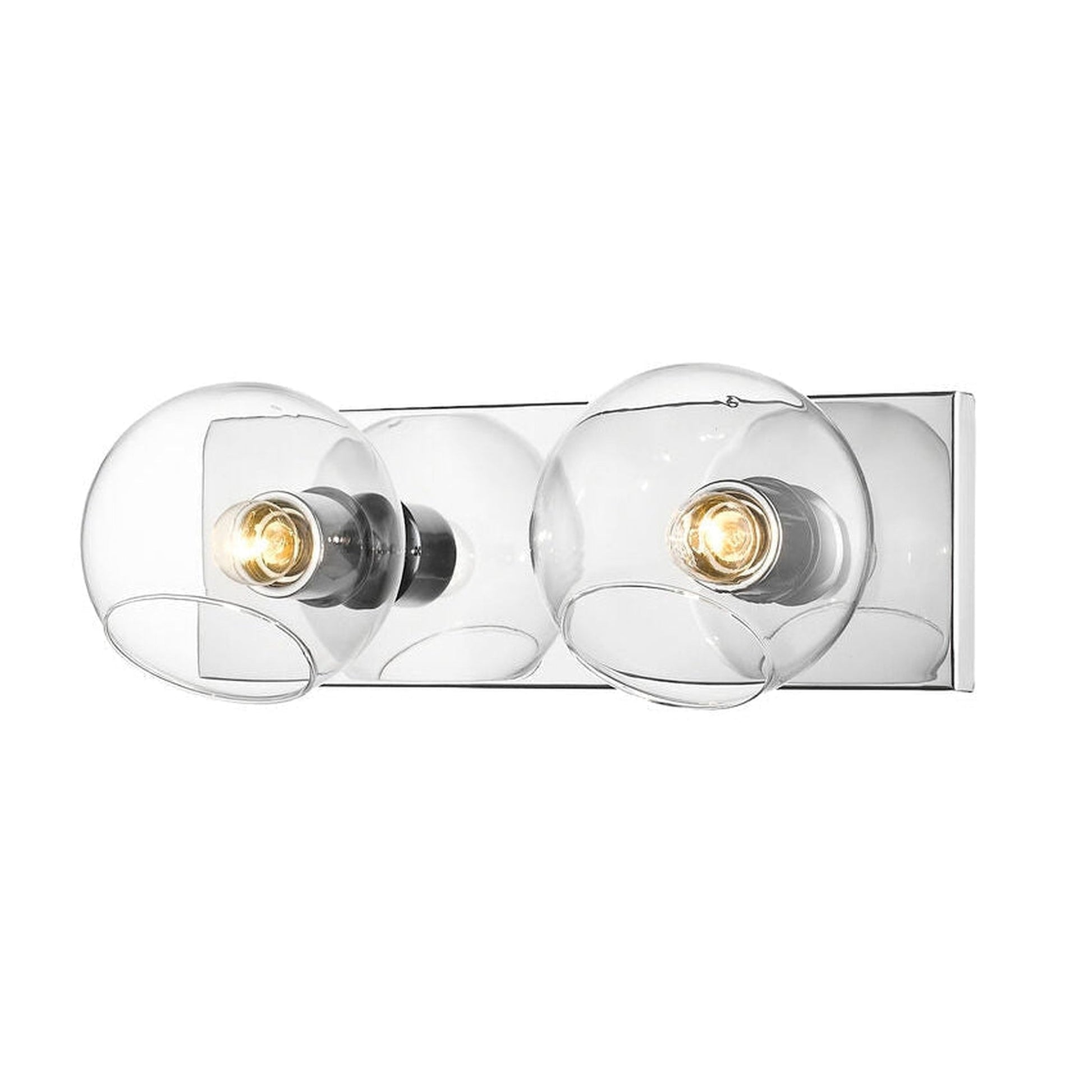 Z-Lite Marquee 16" 2-Light Chrome Wall Sconce With Clear Glass Shade