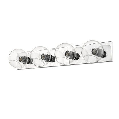 Z-Lite Marquee 23" 3-Light Clear Glass Shade Wall Sconce With Chrome Frame Finish