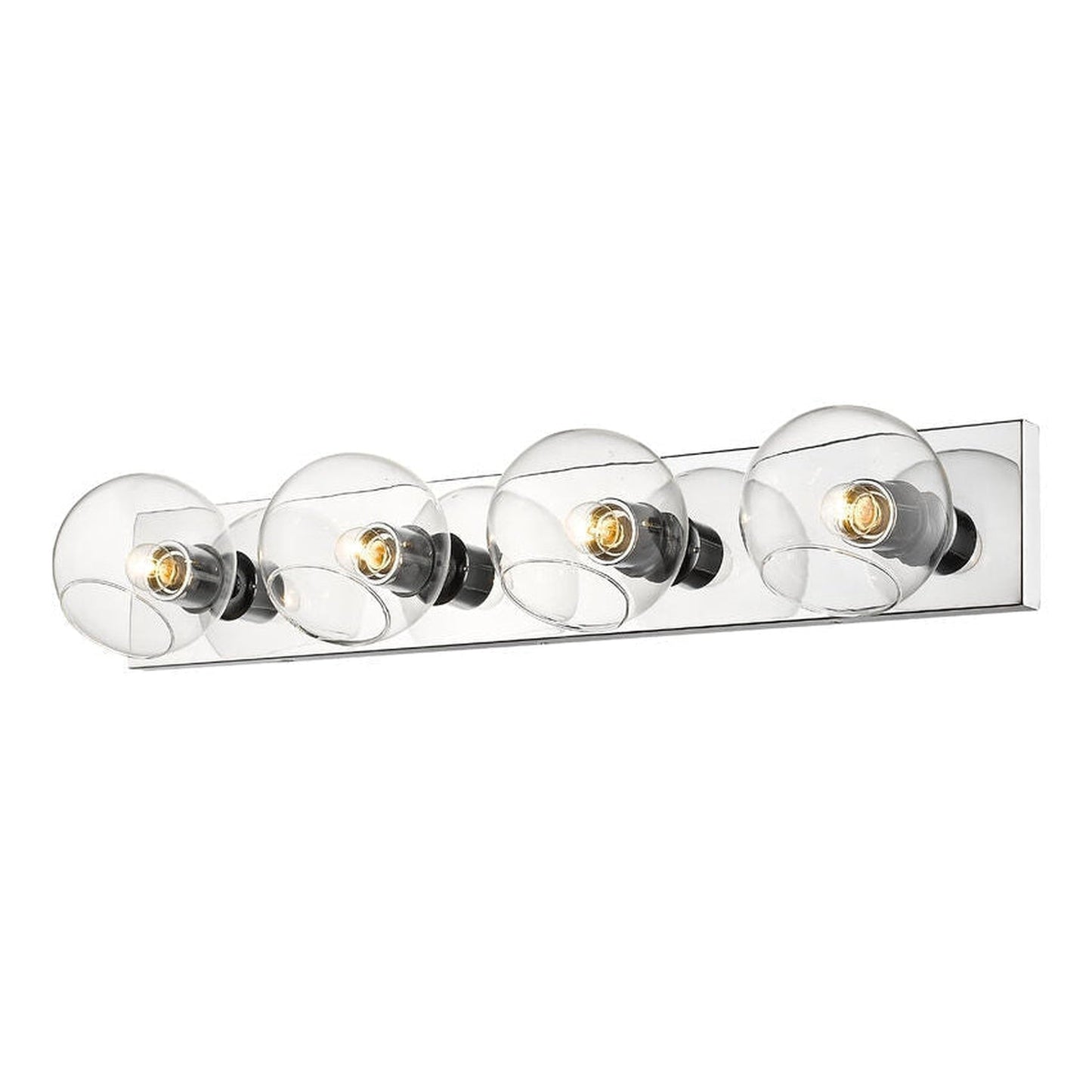 Z-Lite Marquee 32" 4-Light Chrome Wall Sconce With Clear Glass Shade