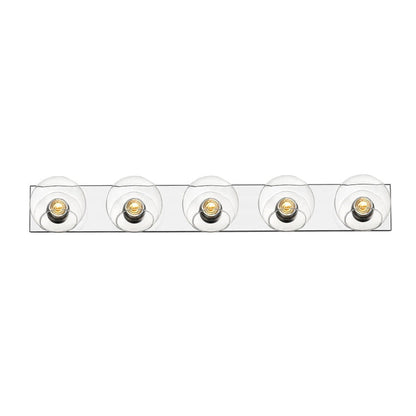 Z-Lite Marquee 40" 5-Light Chrome Wall Sconce With Clear Glass Shade