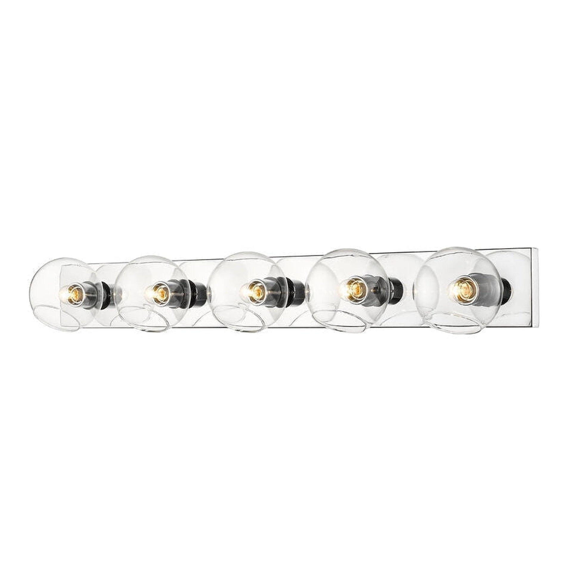 Z-Lite Marquee 40" 5-Light Chrome Wall Sconce With Clear Glass Shade