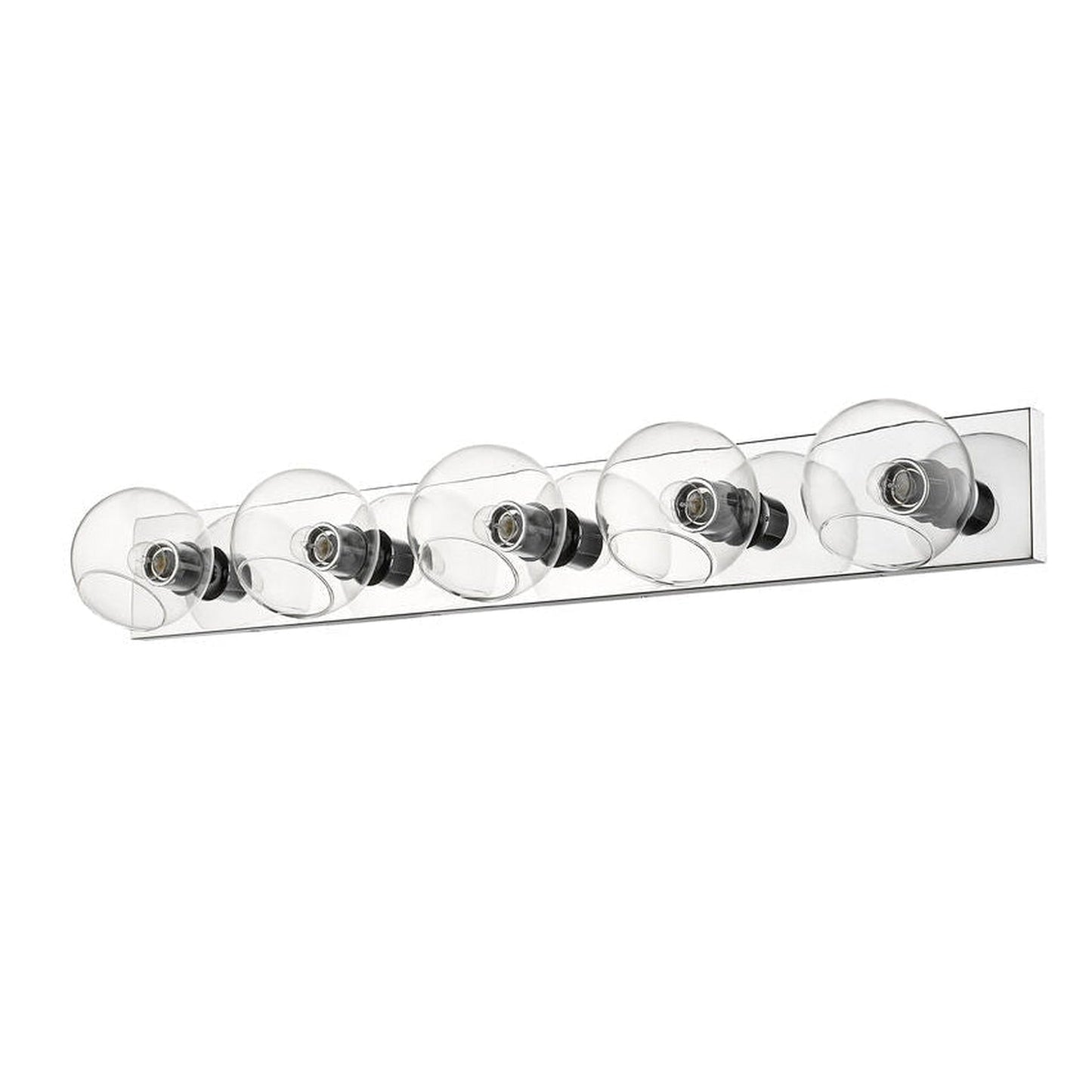 Z-Lite Marquee 40" 5-Light Chrome Wall Sconce With Clear Glass Shade